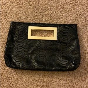 Micheal Kors black snakeskin clutch